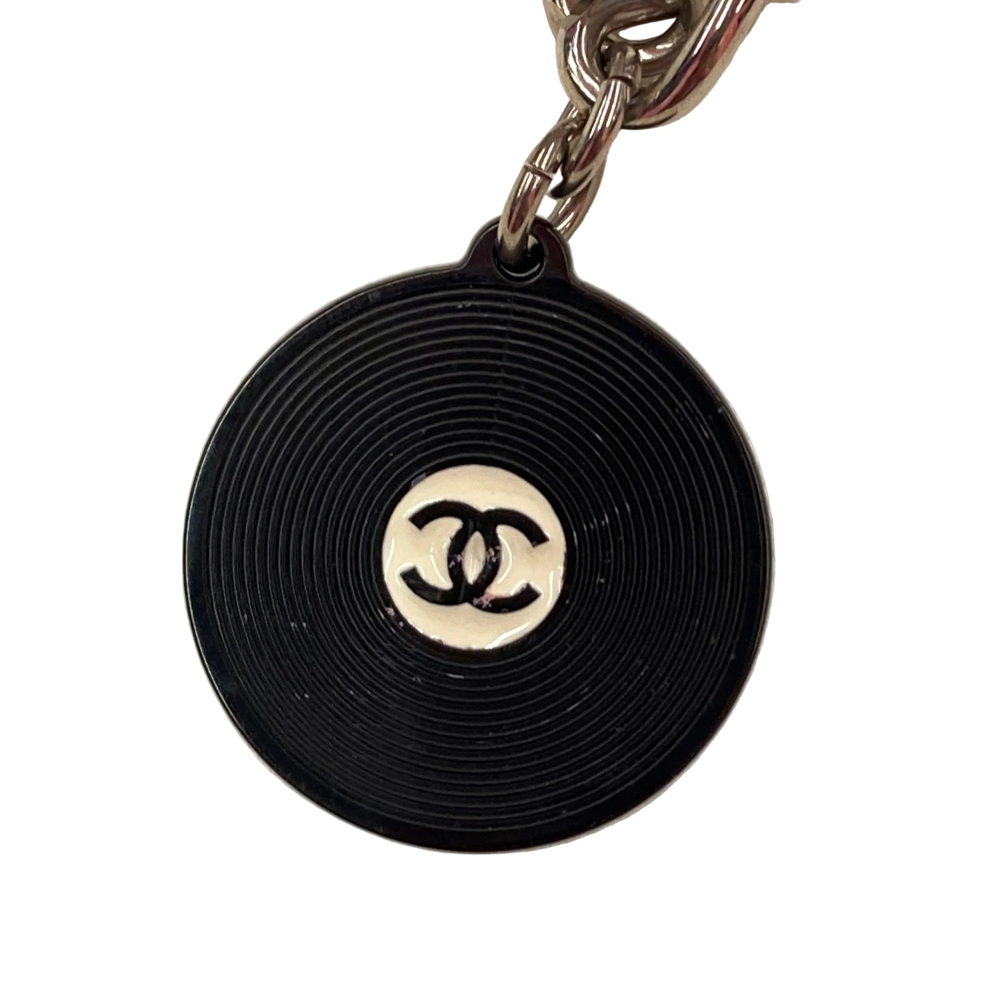 Chanel Record Cassette Tape Chain Belt Silver Rhinestone 04P