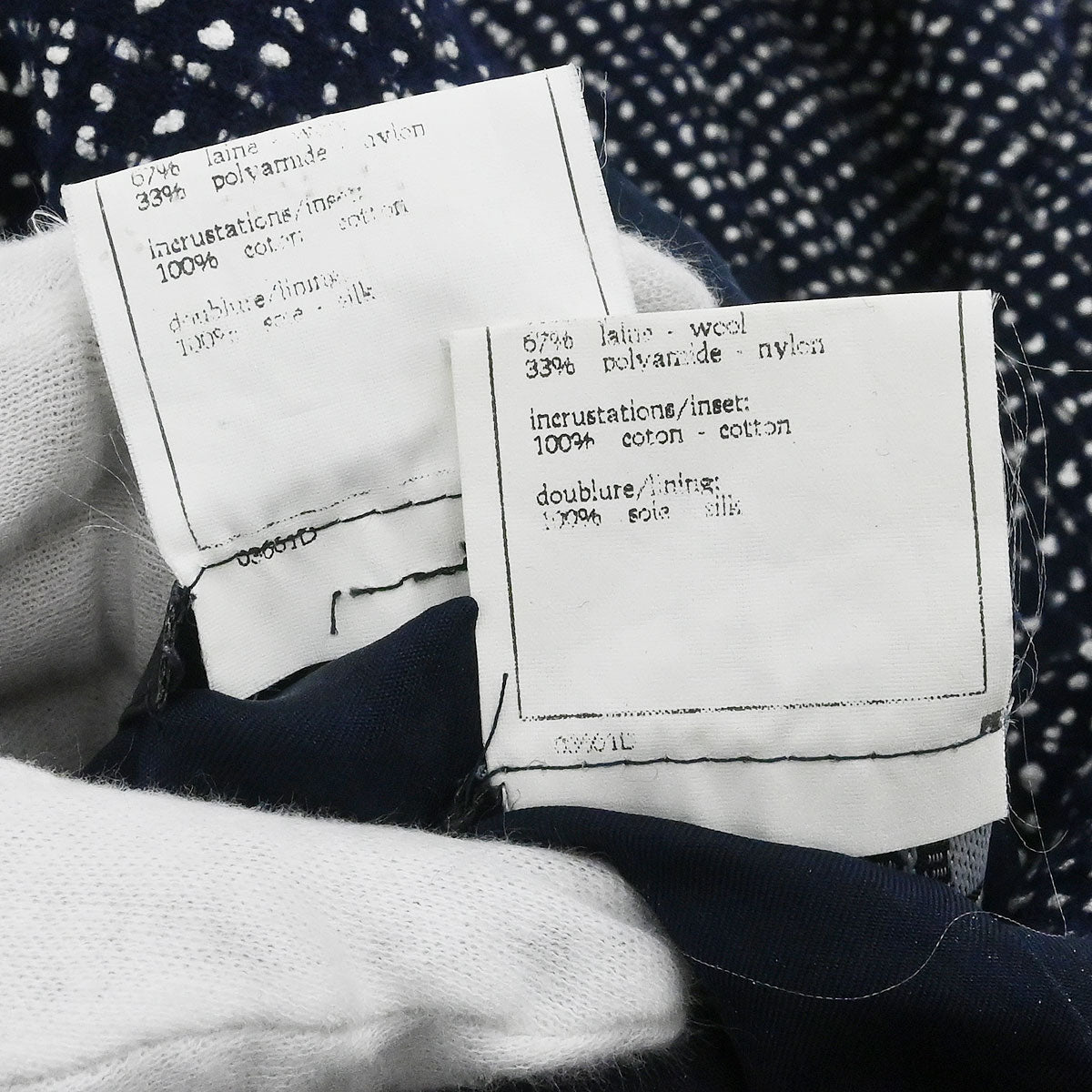 Chanel 1996 Setup Suit Jacket Skirt Tweed Navy #38