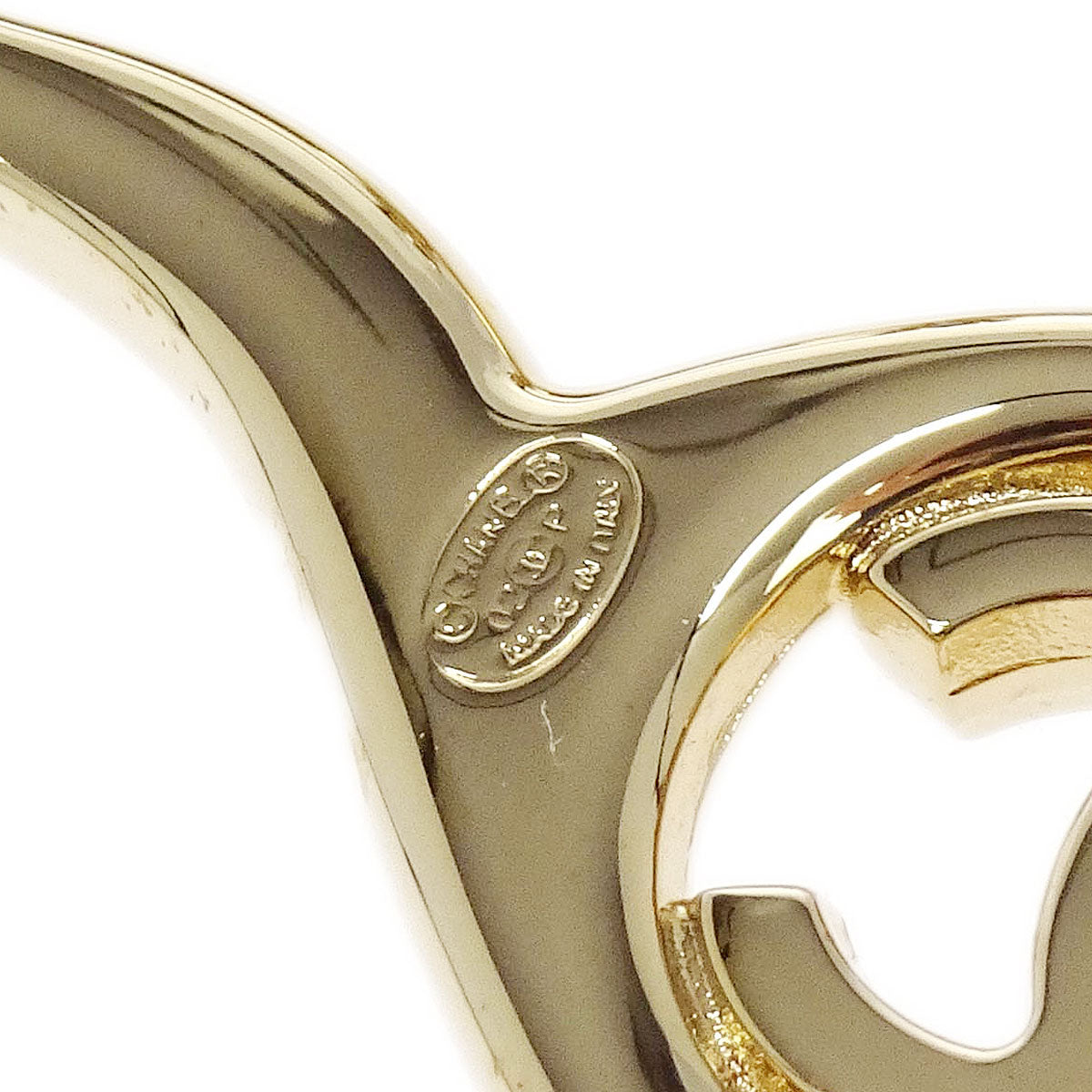 Chanel Scissors Brooch Pin Rhinestone Gold 02P