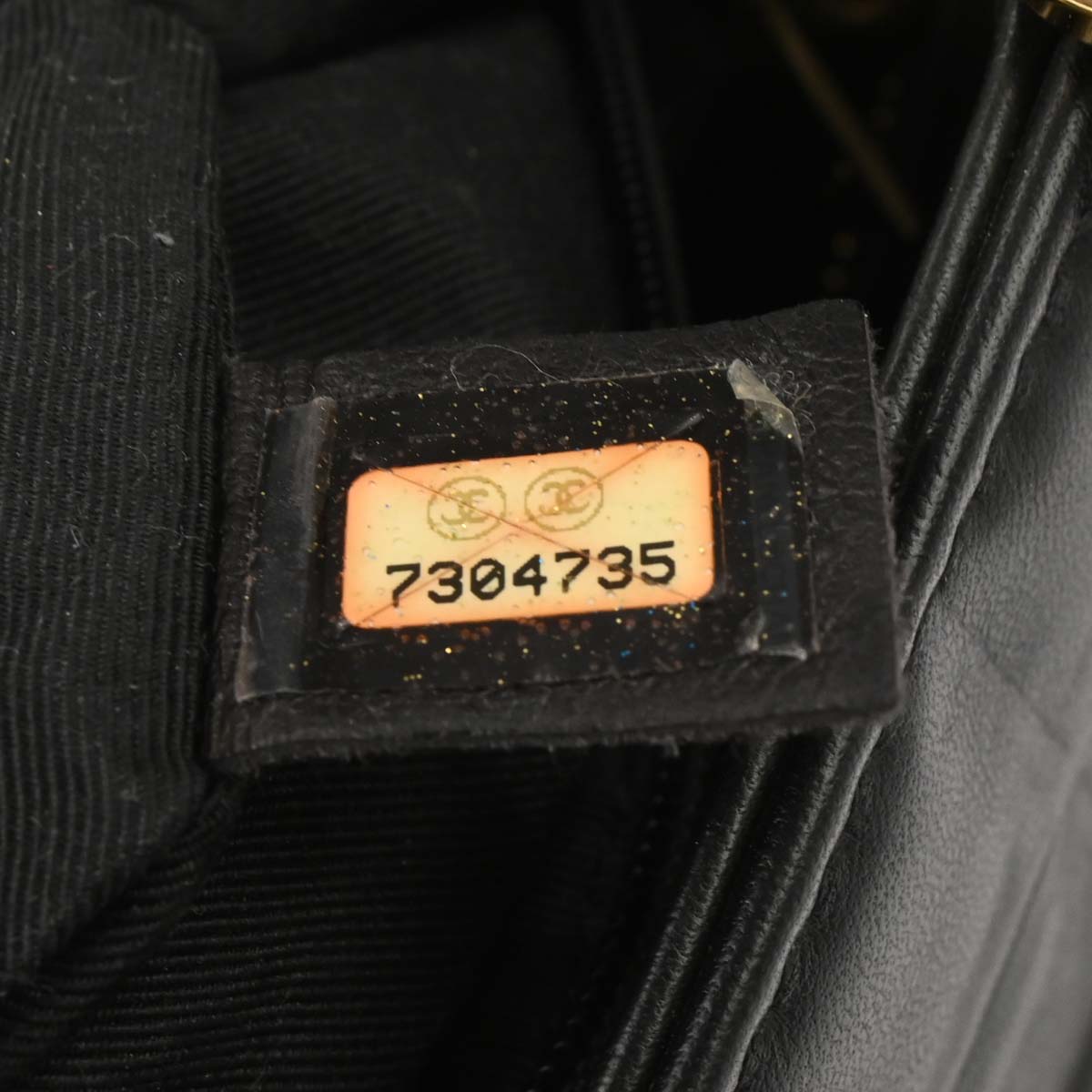 Chanel Black Lambskin Choco Bar Tote Handbag