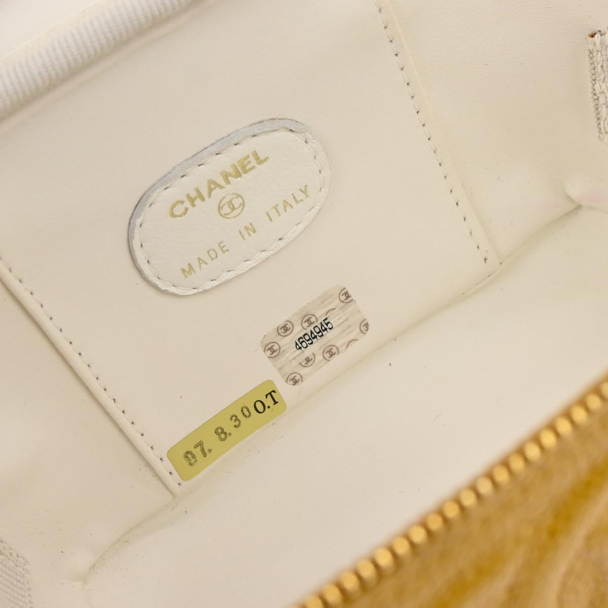 Chanel 1996-1997 Yellow Caviar Skin Vanity Handbag