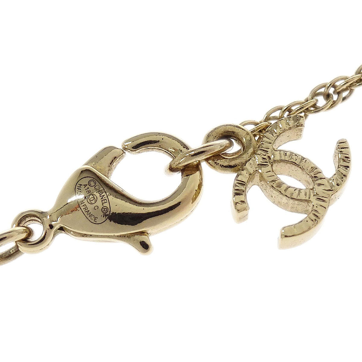 Chanel Chain Pendant Necklace Gripoix Costume Pearl Owl Gold A18C