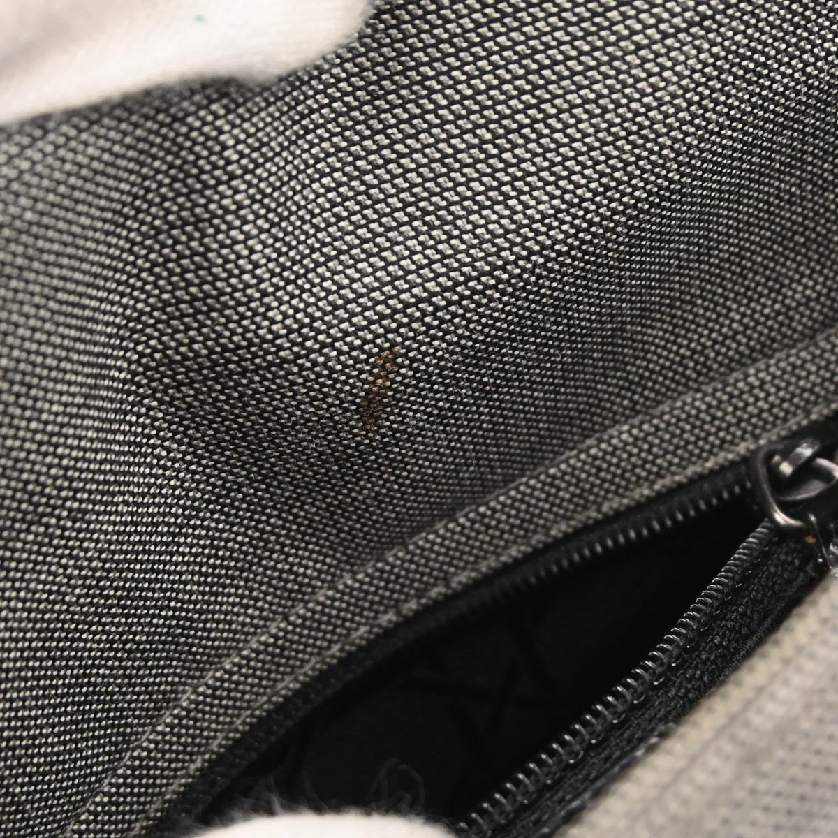 Christian Dior Gray Canvas Lady Dior 2way Shoulder Handbag