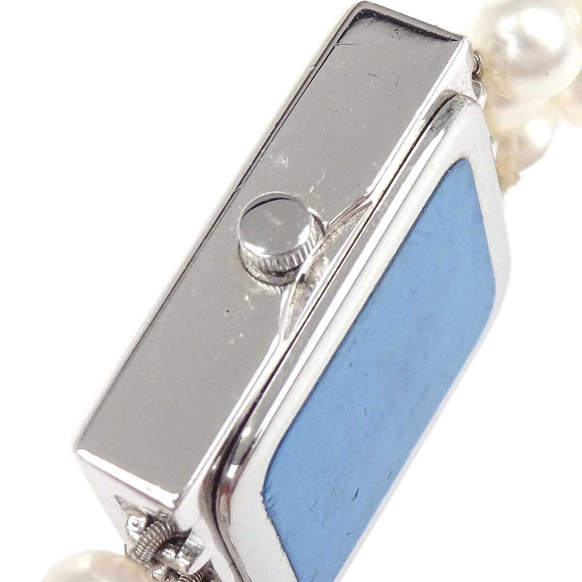 Tasaki Pearl Quartz 3-row Watch SS Diamond
