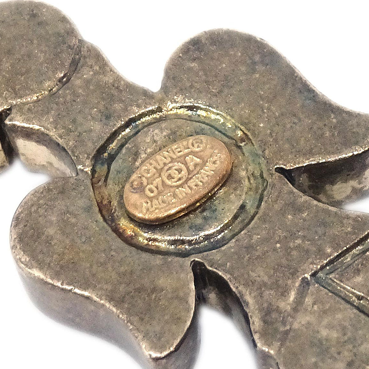 Chanel Gripoix Dangle Pierced Earrings Gold 07A