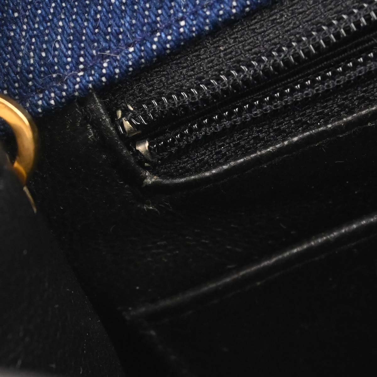 Chanel 1994-1996 Indigo Denim Turnlock Small Full Flap Shoulder Bag