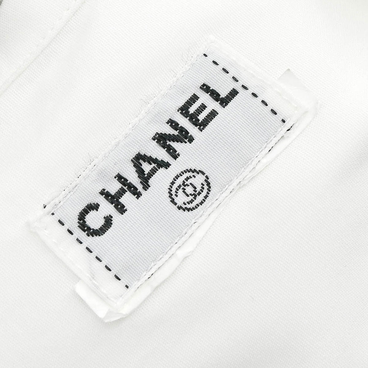 Chanel Short Sleeve Shirt Blouse Top White