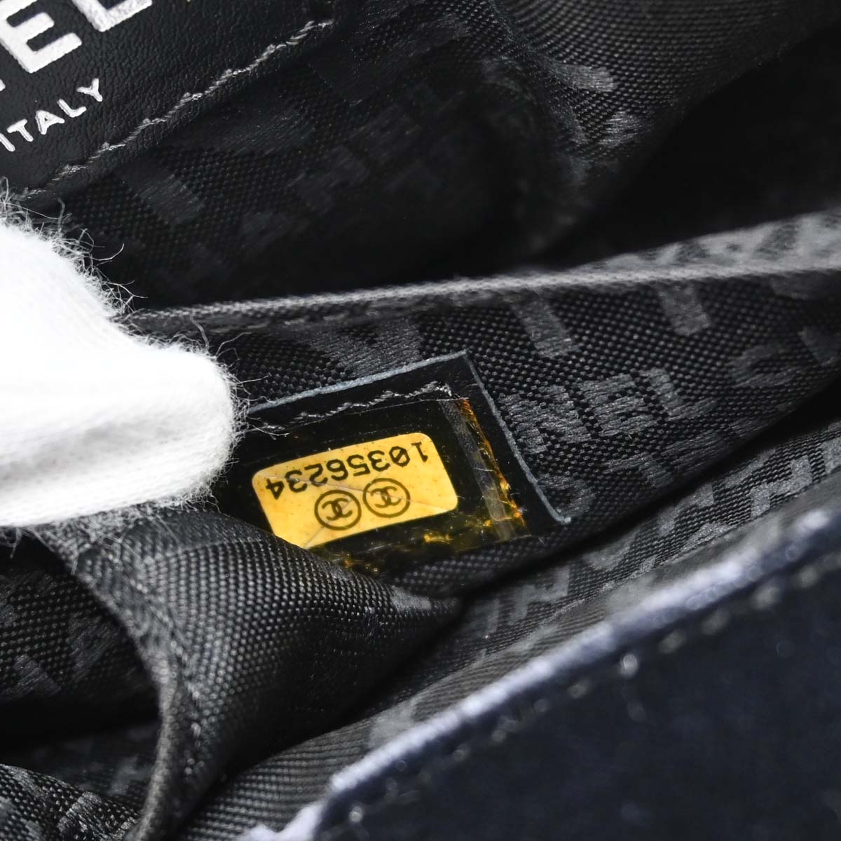 Chanel Black Velvet East West Shoulder Bag
