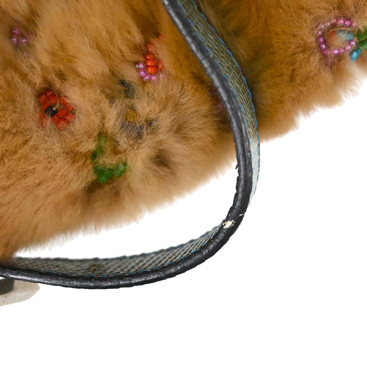 Fendi * Beige Fur Lizard Baguette Handbag