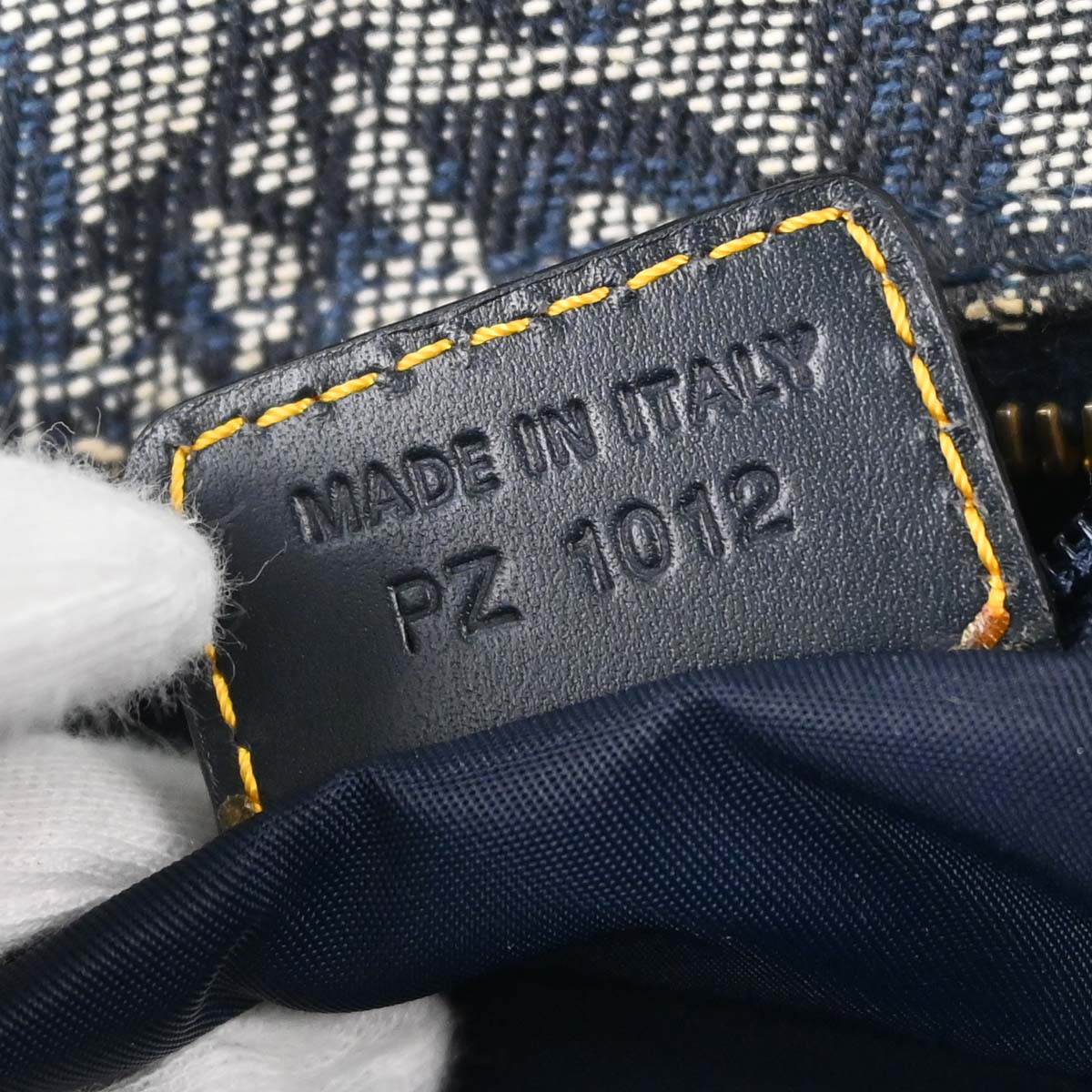 Christian Dior Navy Canvas Trotter Double Saddle Handbag