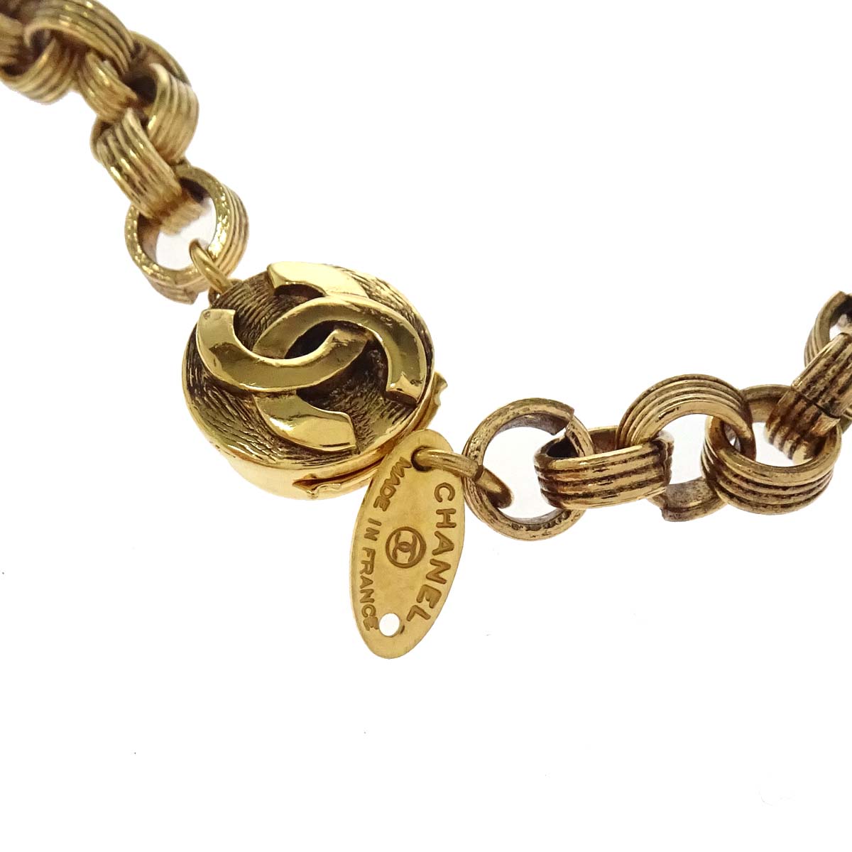 Chanel Chain Necklace Gold Costume Pearl 8/3