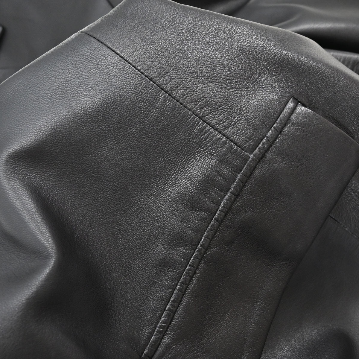 Loewe Single Breasted Lambskin Leather Jacket Black #50