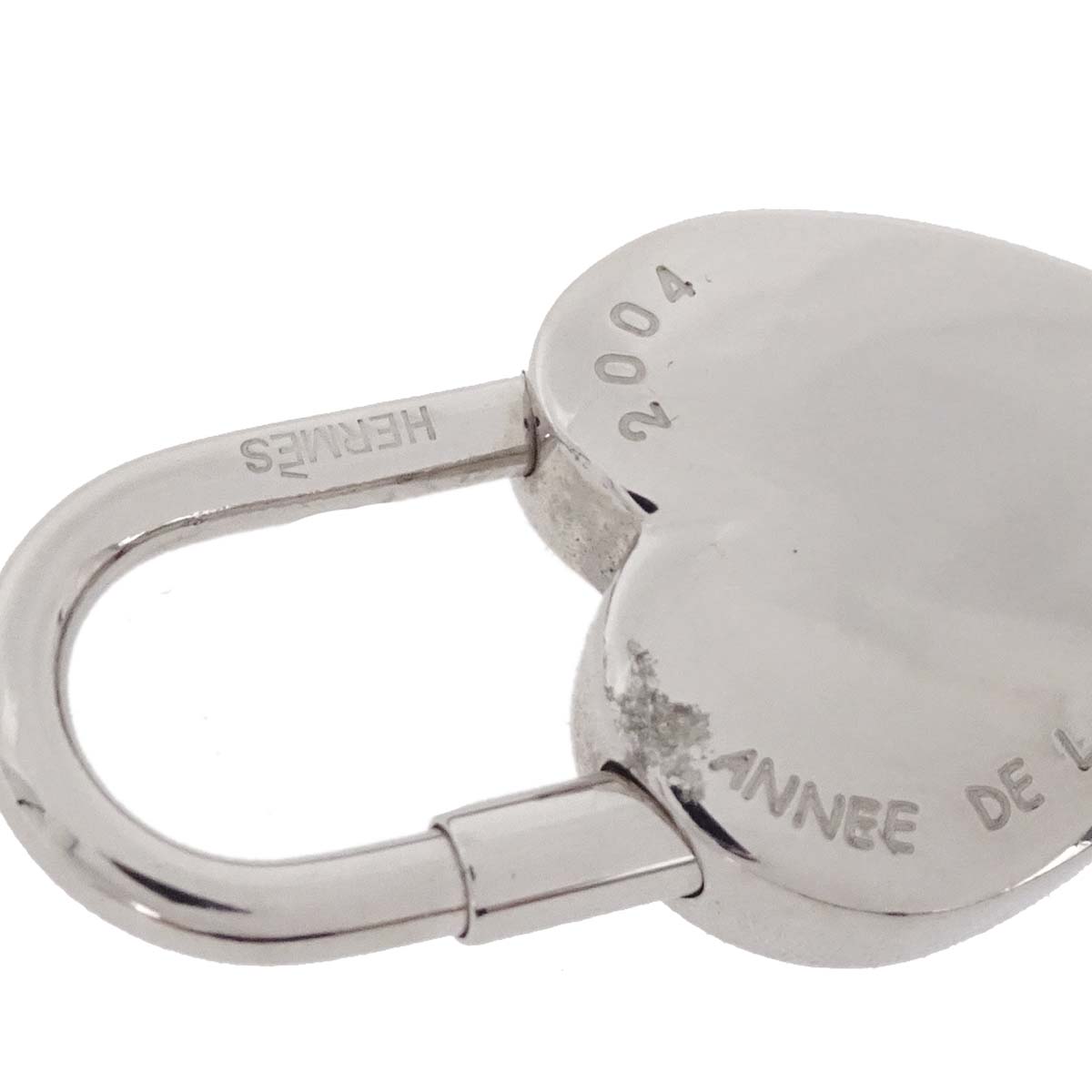 Hermes Annee De La Fantaisie Cadena Padlock Bag Charm Silver Small Good