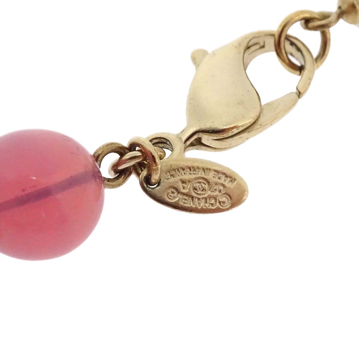 Chanel CC Gold Costume Pearl Chain Necklace 07A