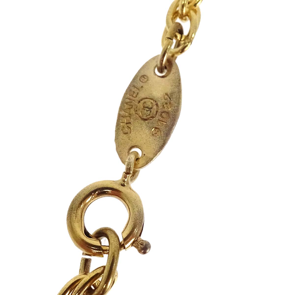 Chanel Heart Chain Pendant Necklace Gold 1982