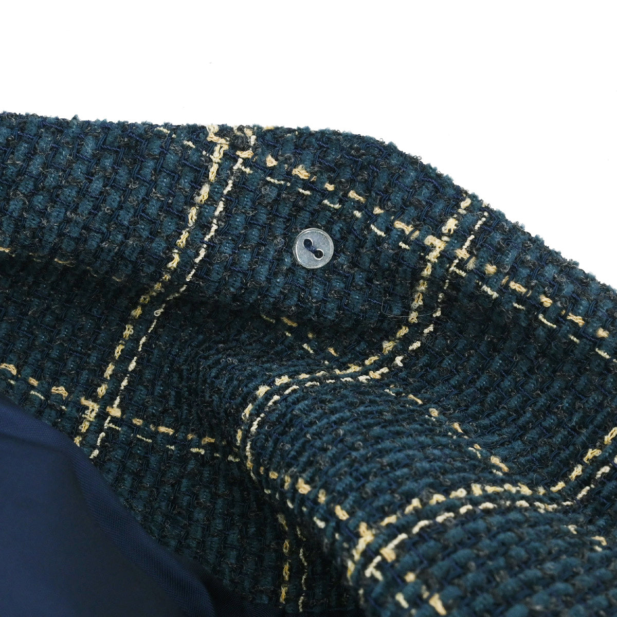 Christian Dior Tweed Collarless Jacket Navy #L
