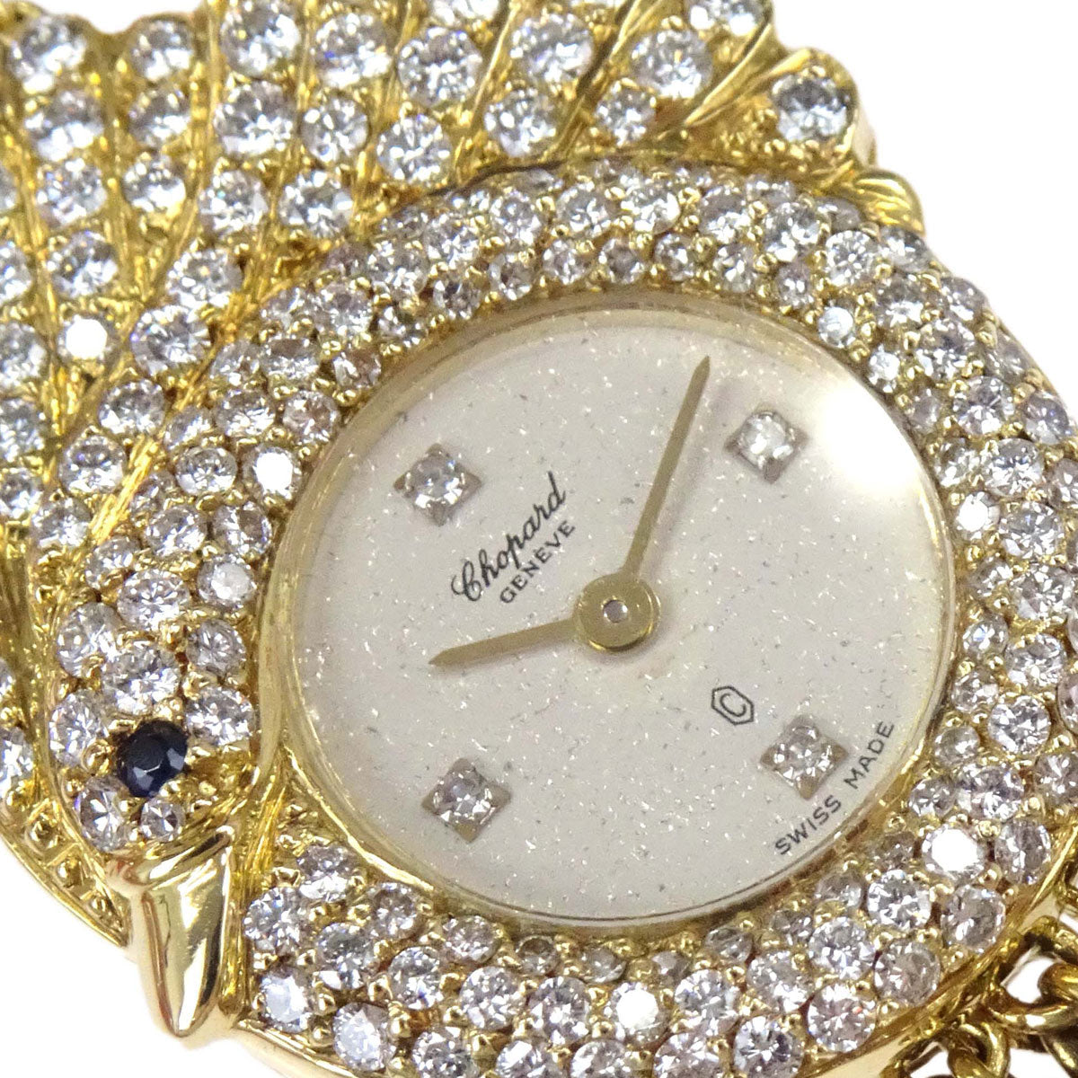 Chopard Swan Diamonds Ref.10/4858 25mm Quartz Watch 18KYG Diamond