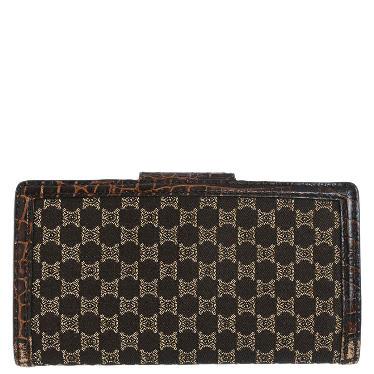 Celine * Brown Leather Canvas Macadam Wallet