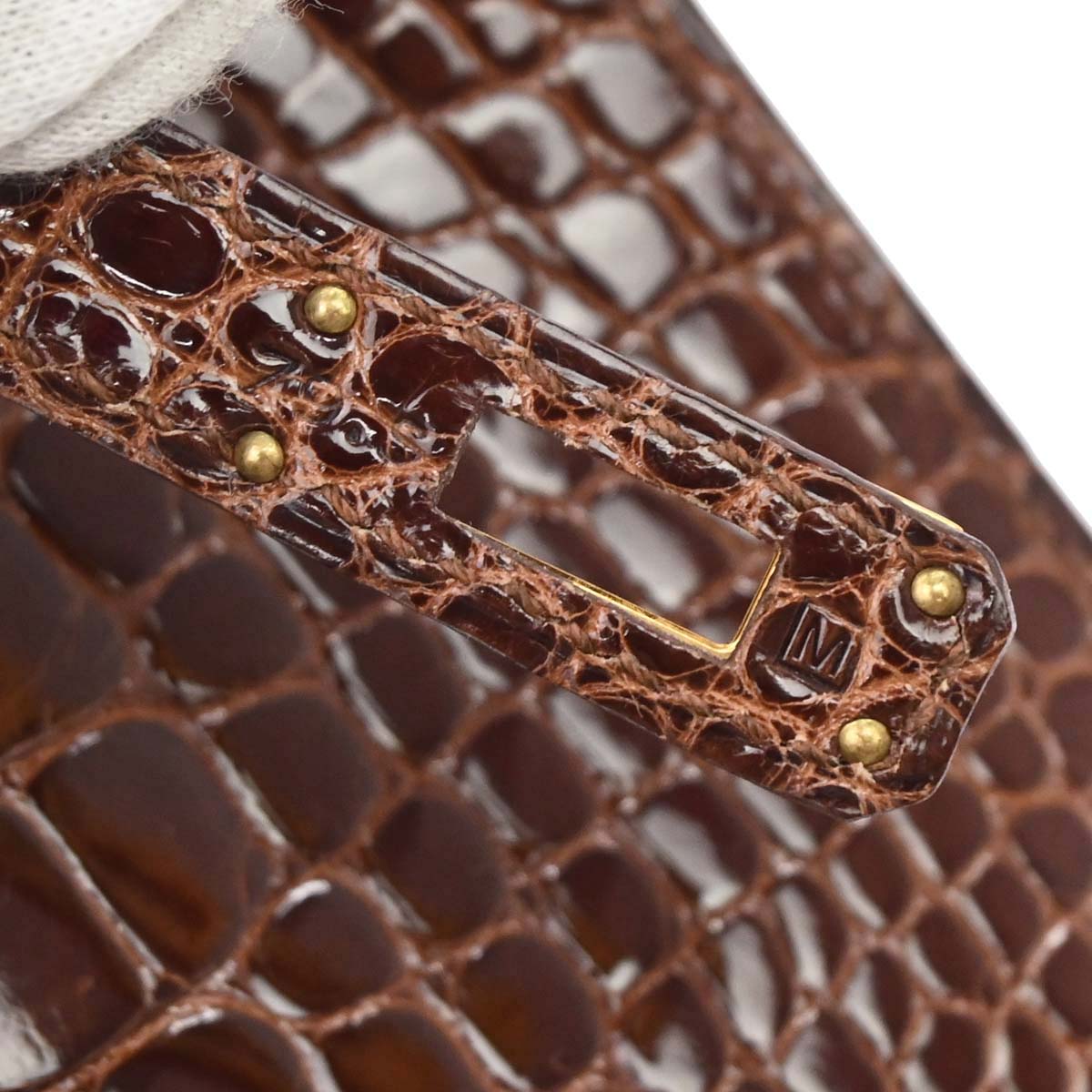 Hermes * Miel Alligator Kelly Pochette Handbag