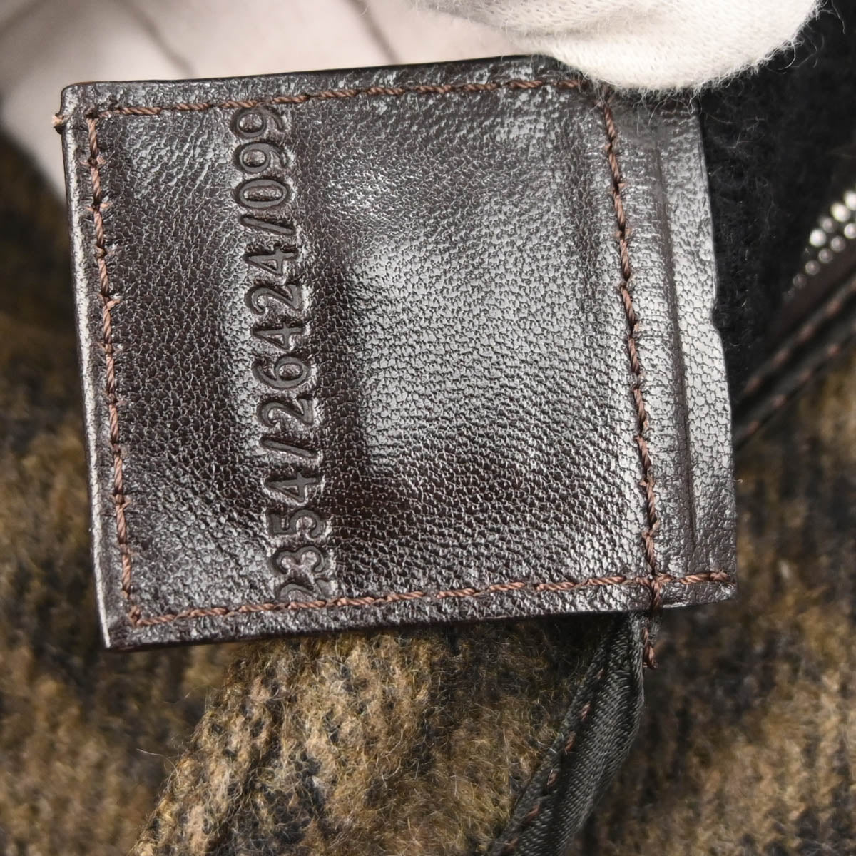 Fendi Brown Cashmere Zucca Baguette Handbag