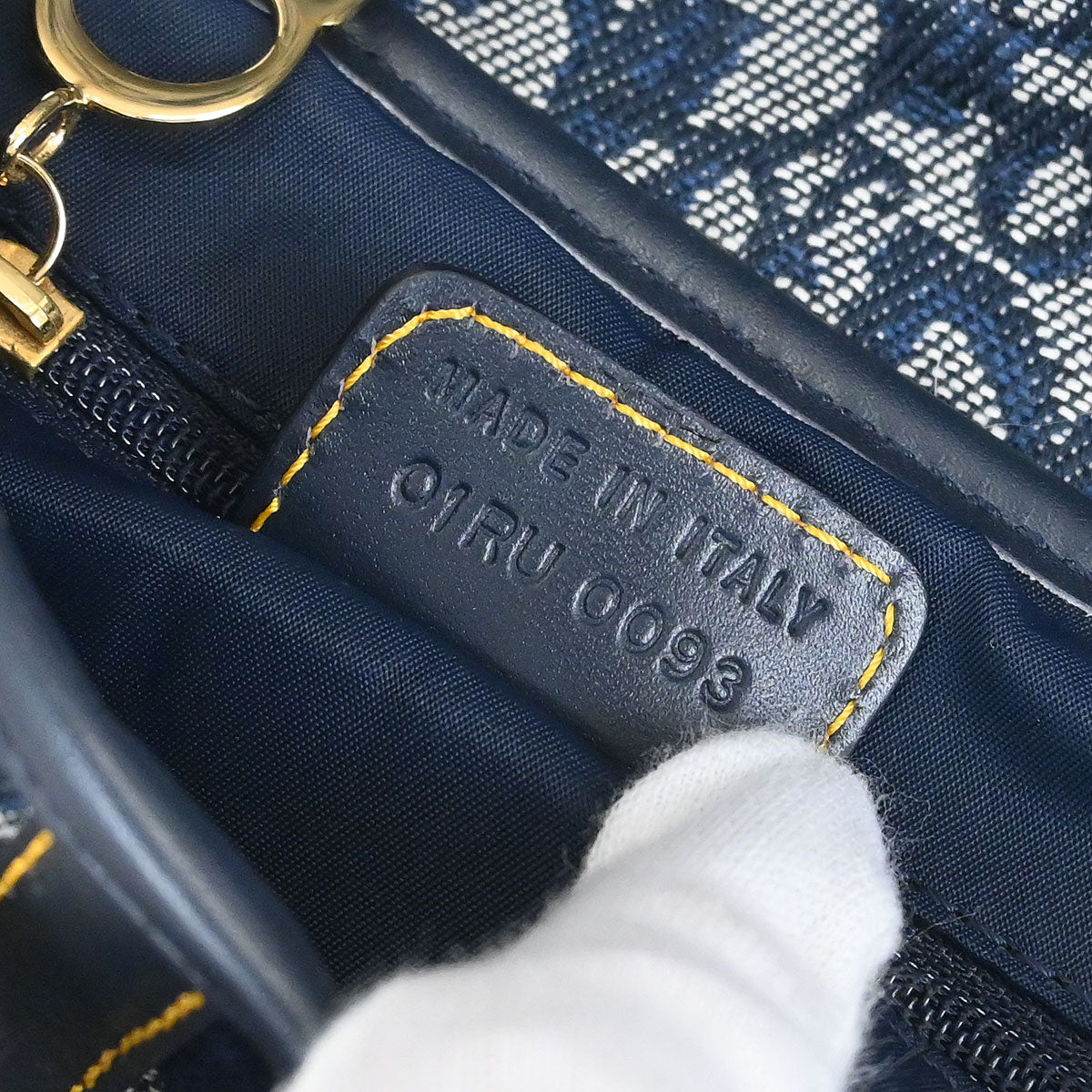 Christian Dior Navy Trotter Double Saddle Handbag