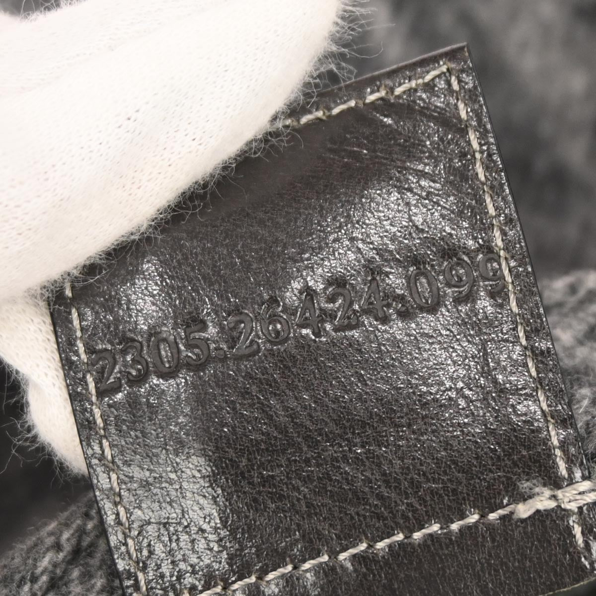 Fendi Gray Wool Zucca Baguette Handbag