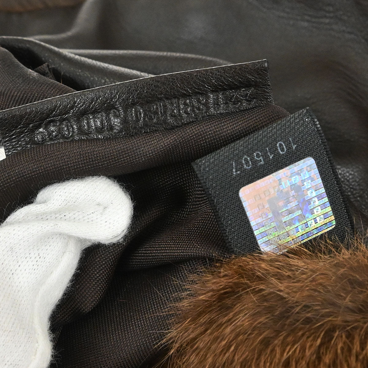 Fendi * Brown Rabbit Python Handbag