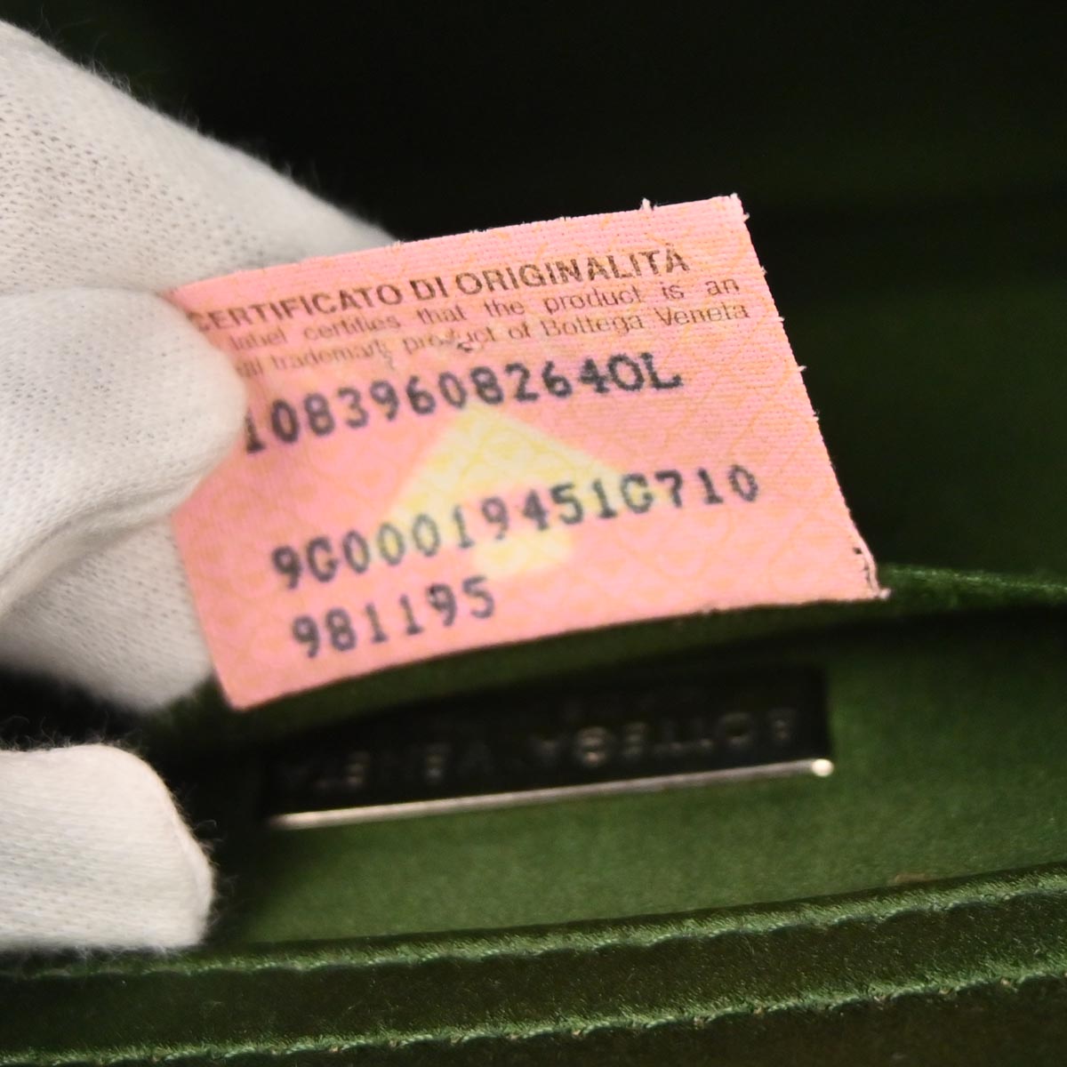 Bottega Veneta Green Satin Velvet Handbag