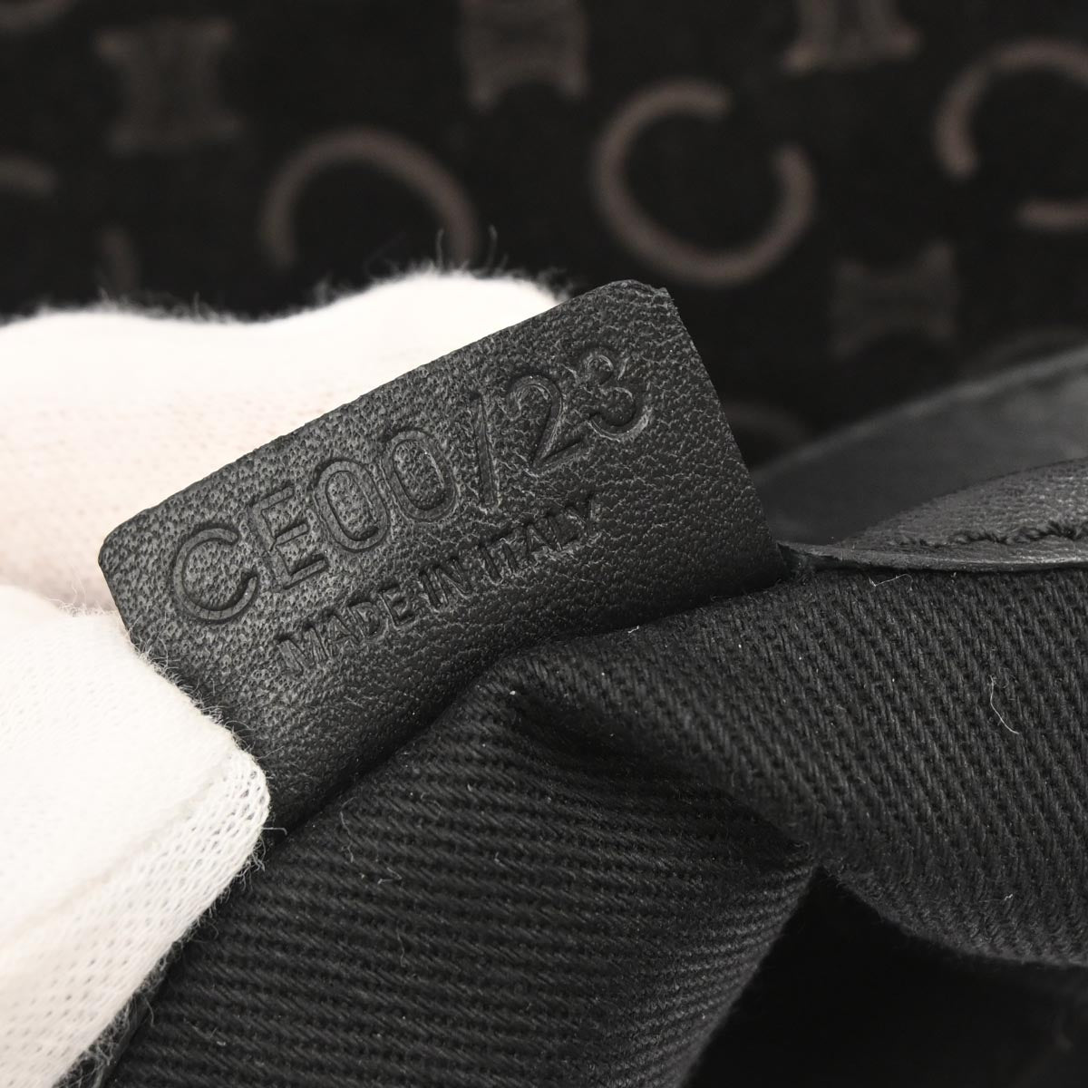 Celine Black Suede C Macadam Handbag