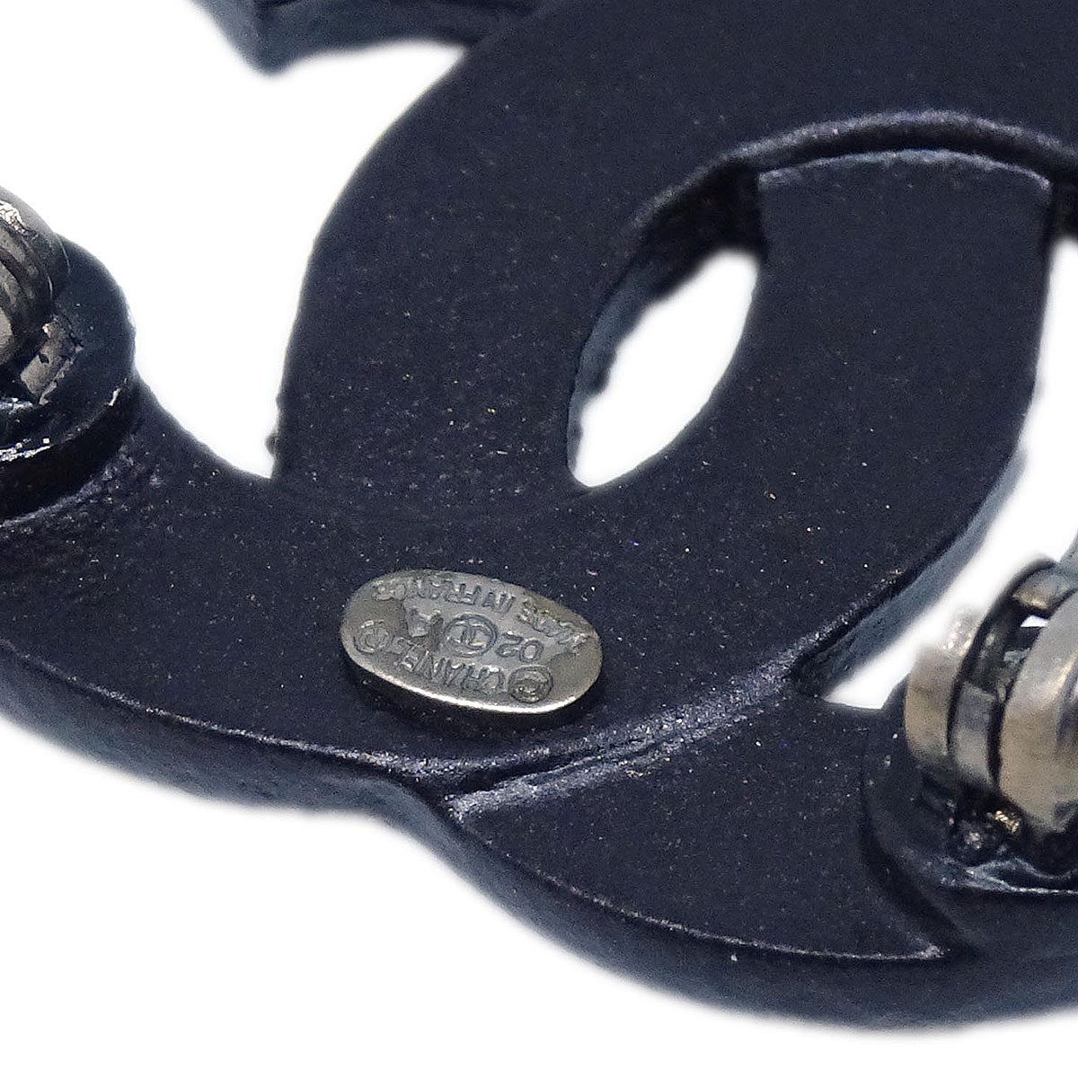 Chanel CC Brooch Pin Rhinestone Black 02A