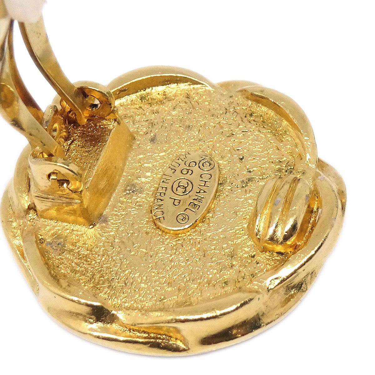 Chanel Black Button Clip-On Earrings 96P