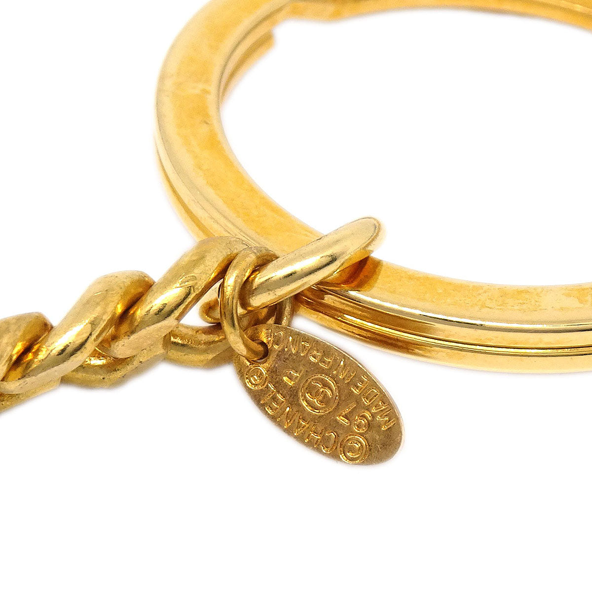 Chanel Gold Key Holder Bag Charm Dice 97P Small Good