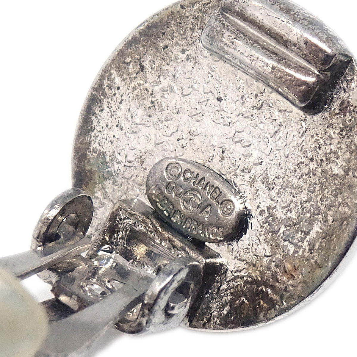 Chanel Button Clip-On Earrings Silver 00A