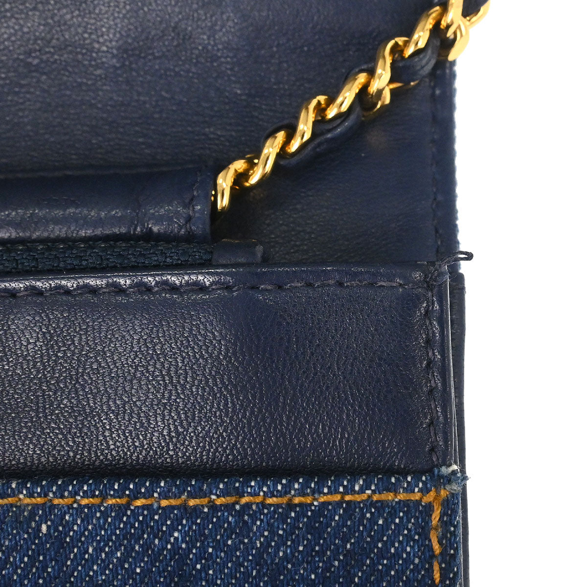Chanel 1996-1997 Blue Denim Timeless Wallet on Chain WOC