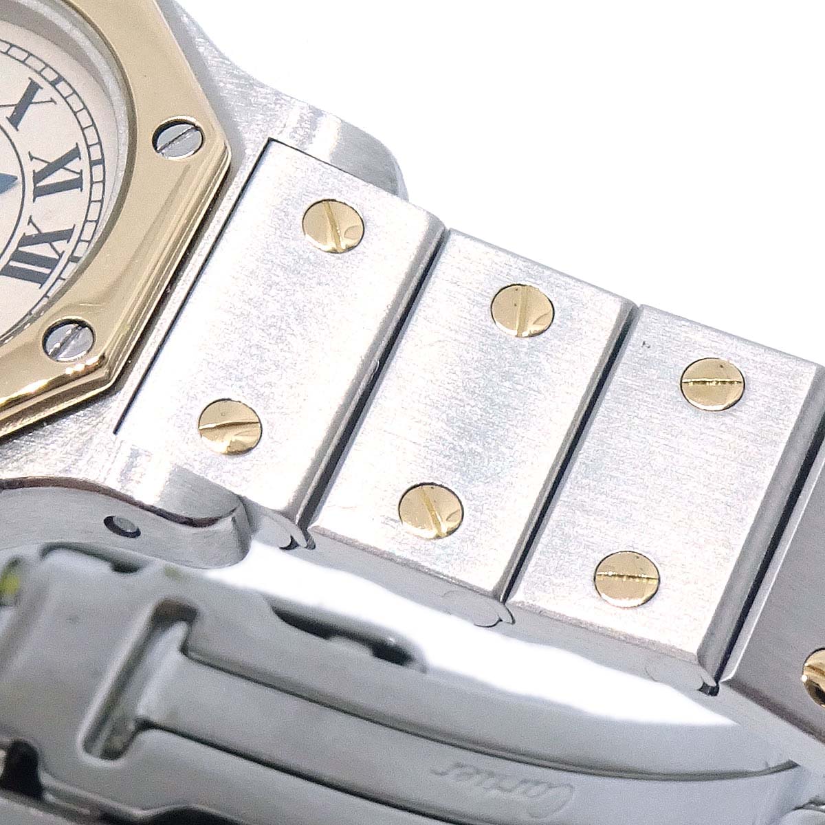 Cartier Santos Octagon SM Ref.187903 Quartz Watch 18KYG SS