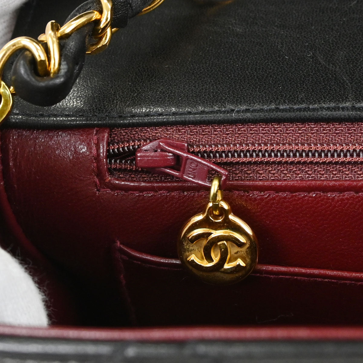Chanel Black Lambskin Medium Diana Shoulder Bag