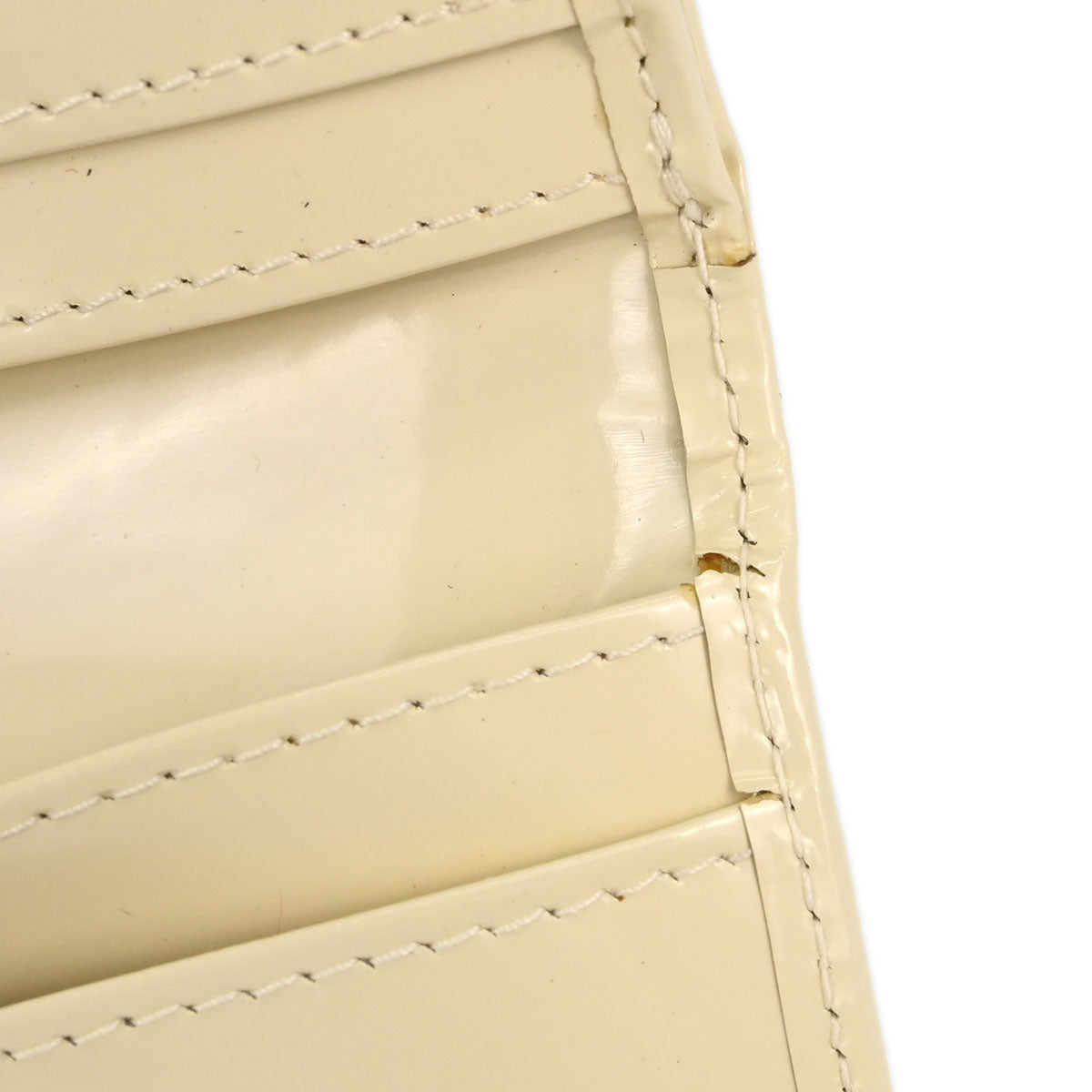 Christian Dior Ivory Patent Leather Bifold Long Wallet