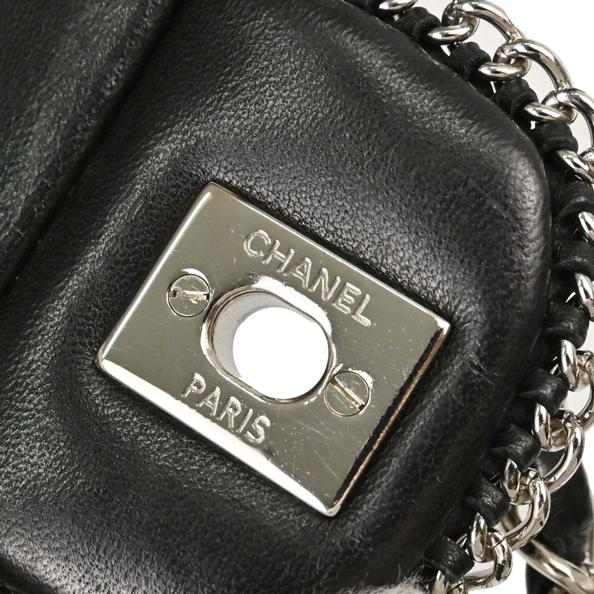 Chanel Black Lambskin Chain Around East West Shoulder Bag