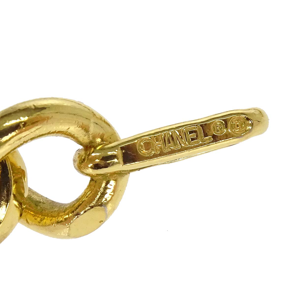 Chanel Chain Belt Medallion Gold Black Small Good