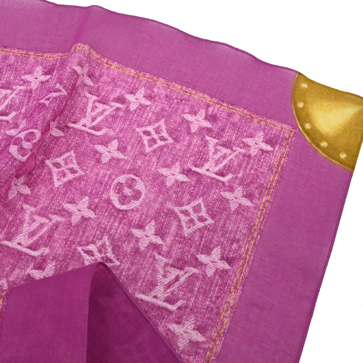 Louis Vuitton Pink Monogram Scarf 55 Bandana Small Good