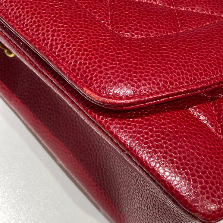 Chanel 1994-1996 Red Caviar Medium Diana Flap Bag