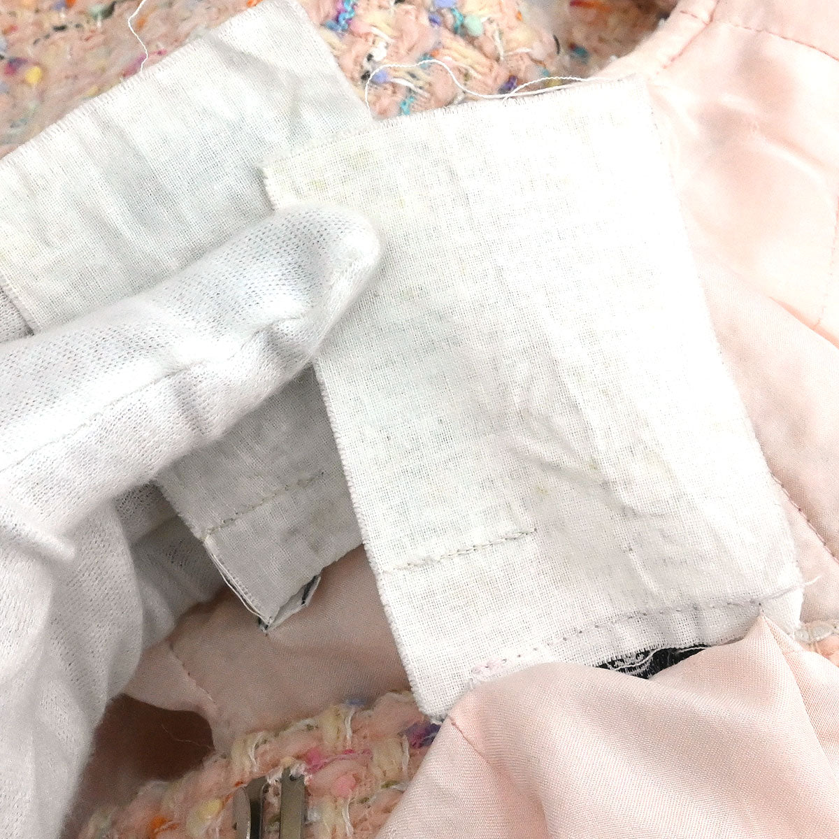 Chanel 1994 Setup Suit Jacket Skirt Tweed Pink #40