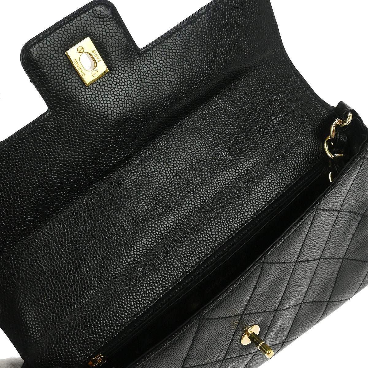 Chanel 2000-2001 Black Caviar Skin Handbag