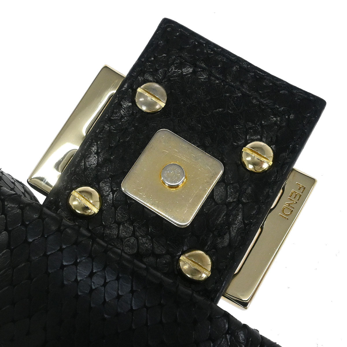 Fendi * Python Black Baguette Handbag