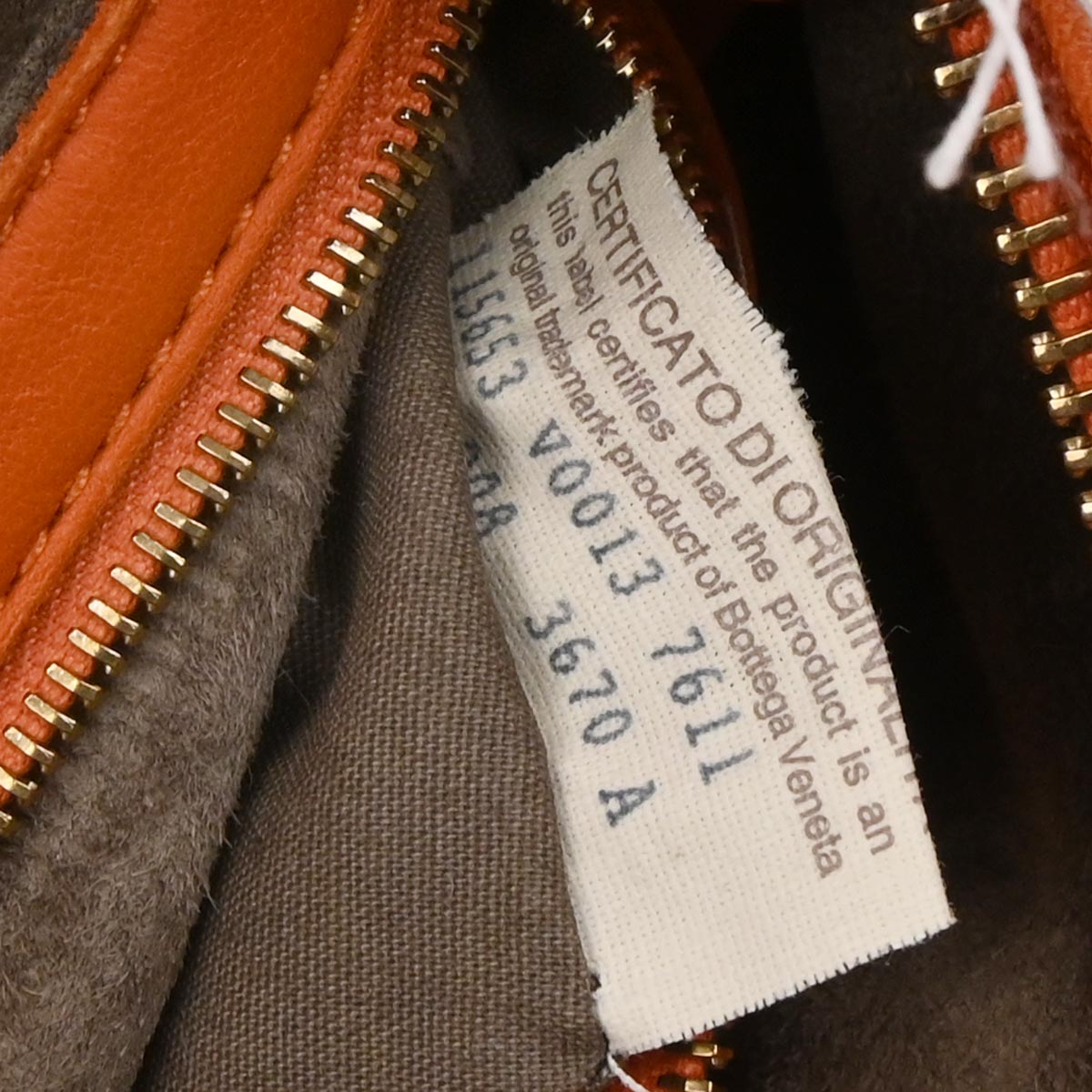 Bottega Veneta Orange Lambskin Intrecciato Hobo Handbag