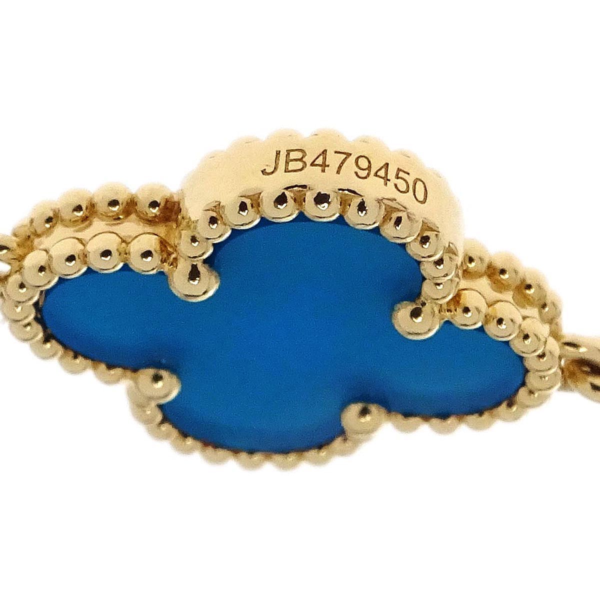 Van Cleef & Arpels Alhambra 5P Bracelet Blue Agate Gold Au750 Jewelry