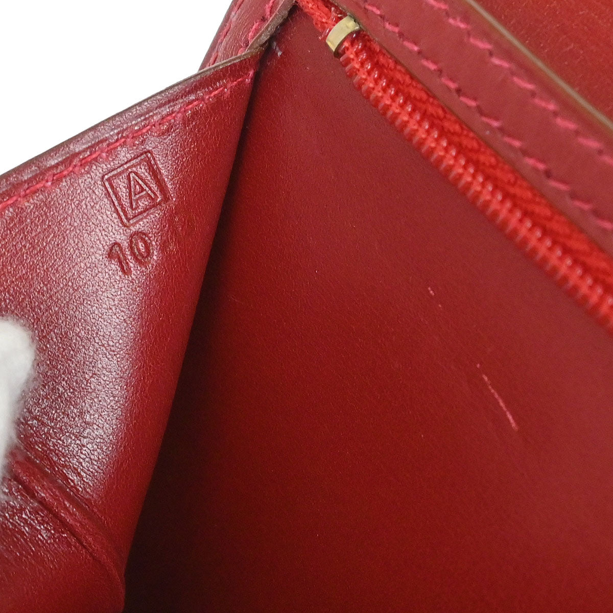 Hermes Rouge H Box Calf Bearn Bifold Long Wallet