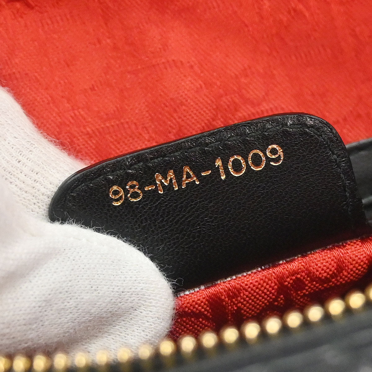 Christian Dior Black Lambskin Large Lady Dior Cannage 2way Shoulder Handbag