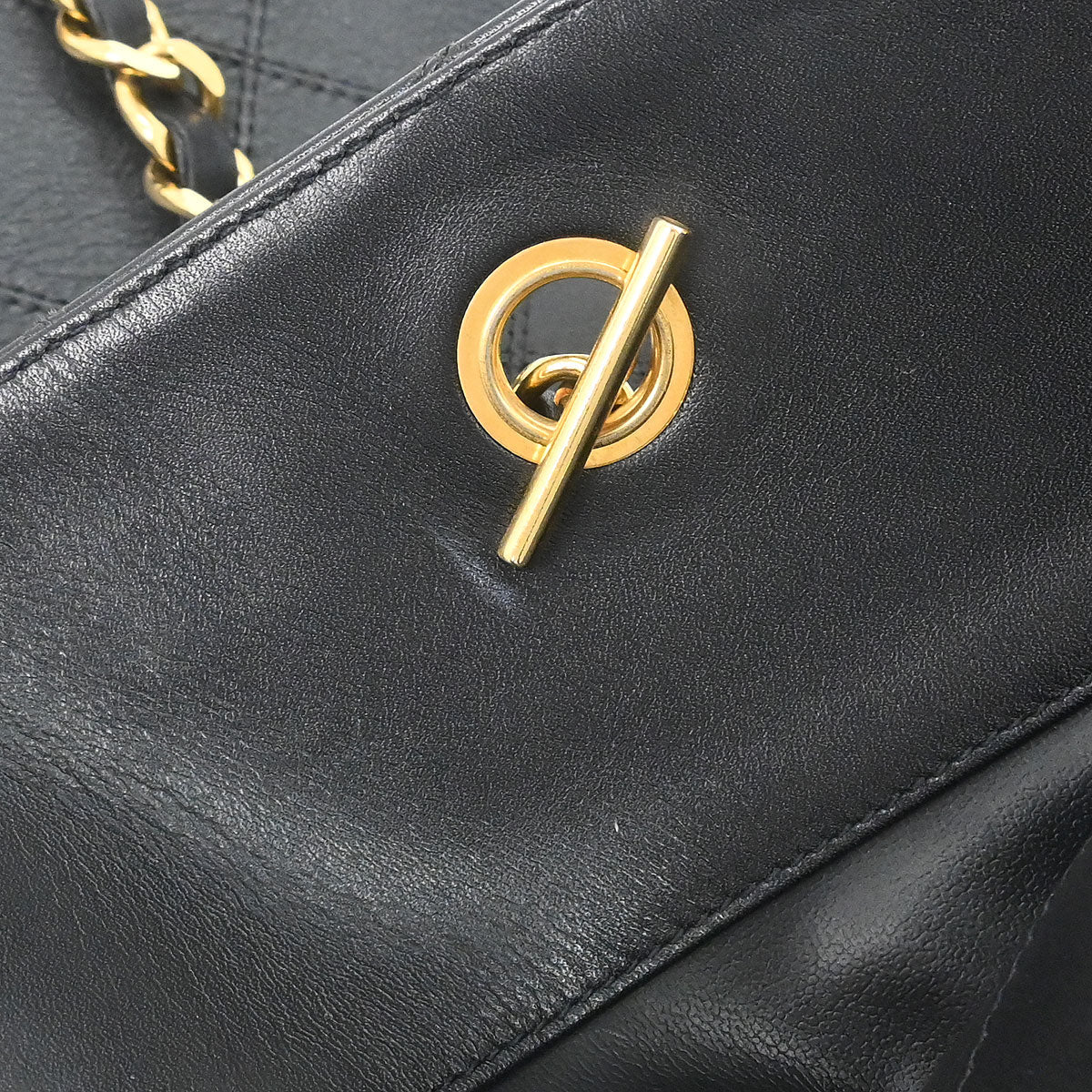 Chanel 1991-1994 Black Lambskin Bicolore Supermodel Shoulder Bag