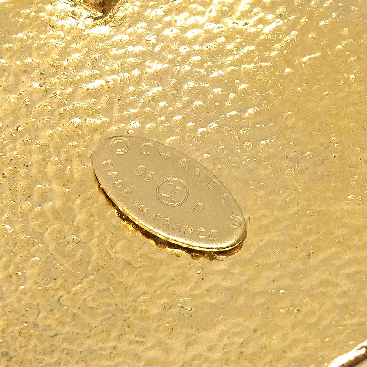 Chanel Rhombus Brooch Pin Gold Gripoix 95P